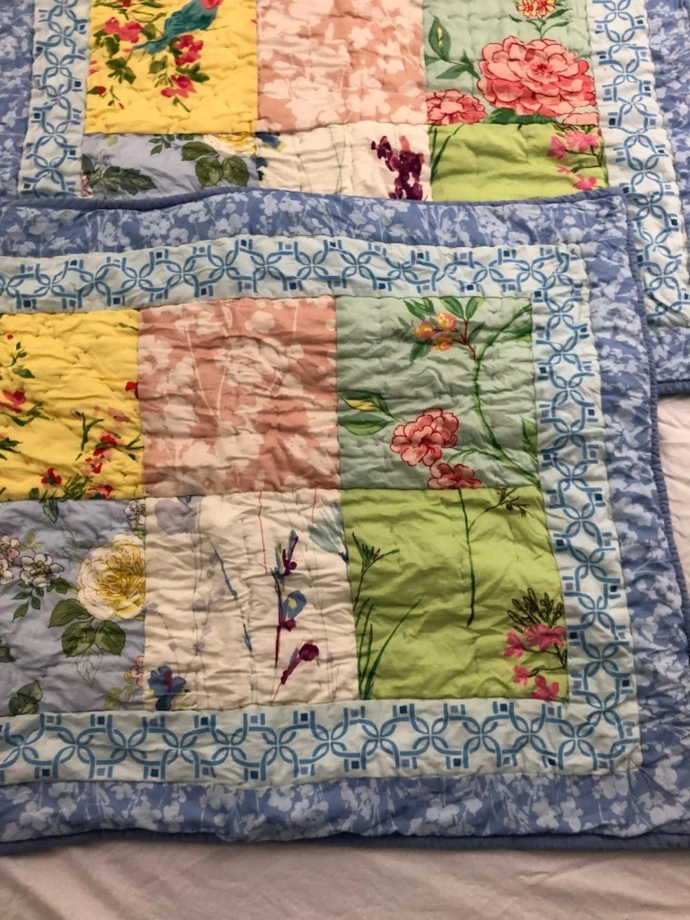 The Company Store quilted standard shams cotton mixed prints vintage florals